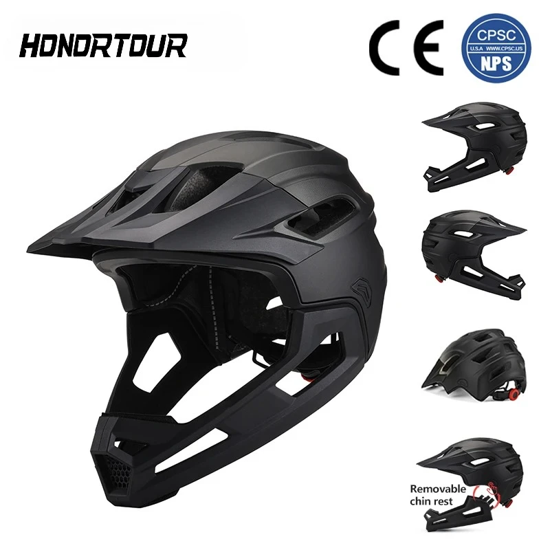 Mountain Biking Full Face Helmet - Casque de vélo Eastinear pour adulte,
