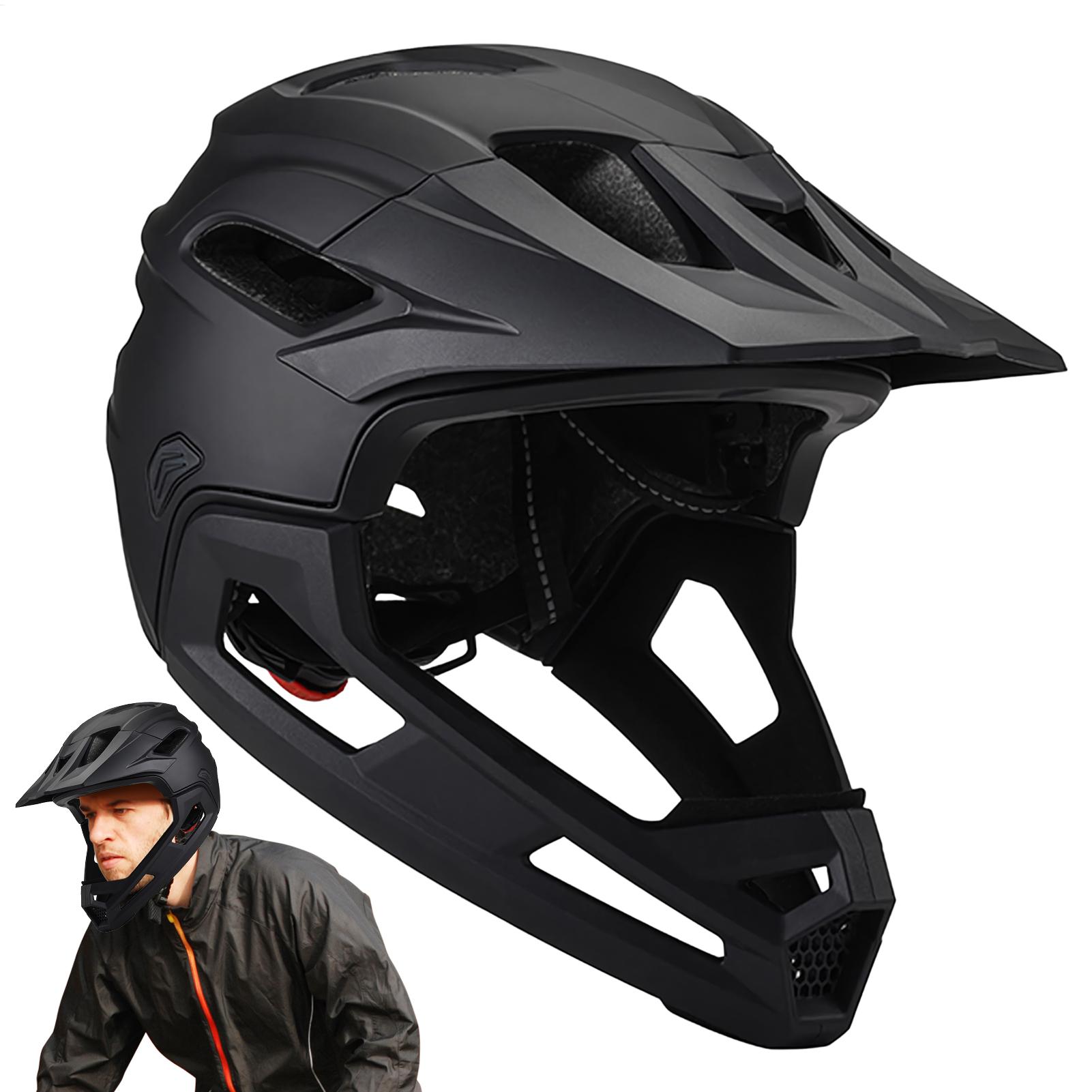 Mountain Biking Full Face Helmet - Casque de vélo multi-sports pour adultes,