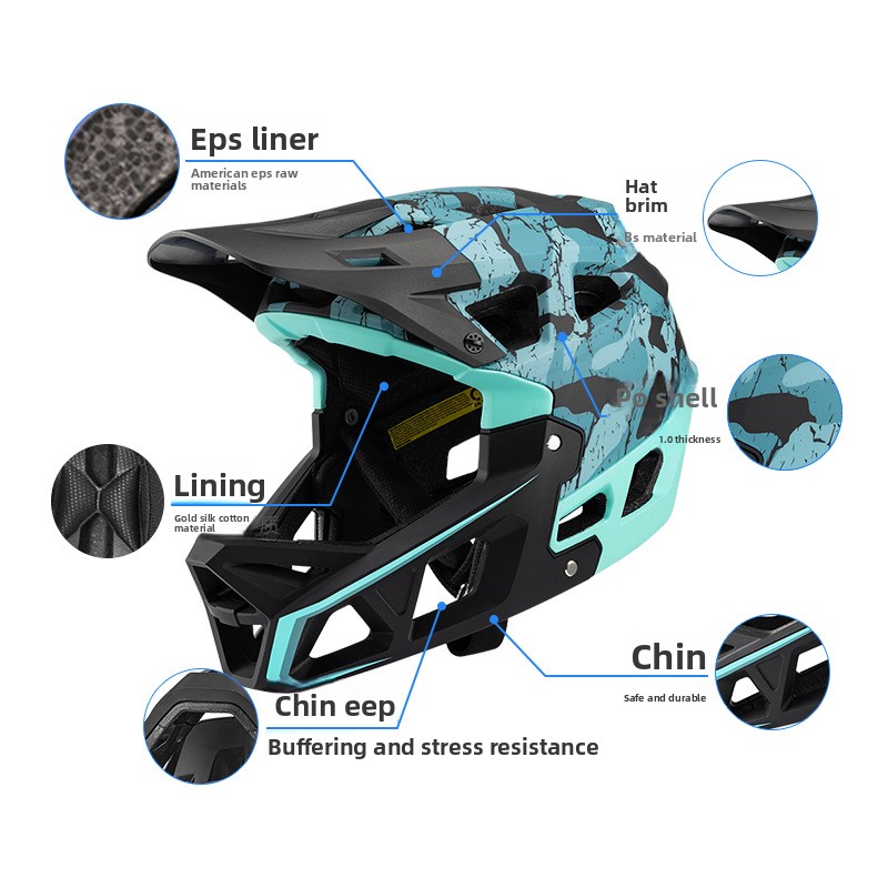 Casque de vélo tout-terrain po - Mountain Biking Full Face Helmet avis et prix