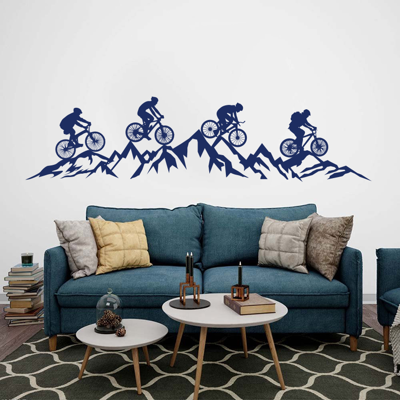 Grand autocollant mural en vin - Mountain Biking Sport avis et prix